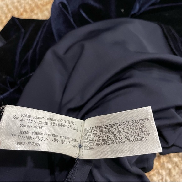 🌑 NWT Zara Velvet Dress Navy - Minor defects (L) - Picture 10 of 17